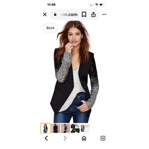 Womens Blazer with Sequins Sleeve